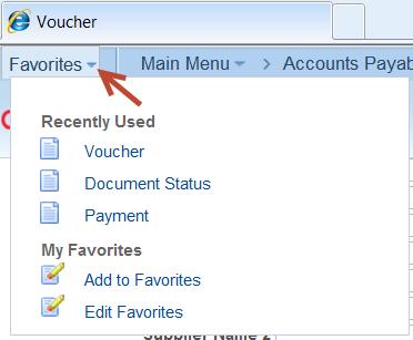 2.2 My Favorites 2.2.1 Recently Used PeopleSoft has added a new feature called Recently Used. This will display the last 5 pages you have recently used.