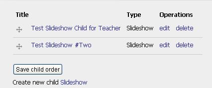 If you want to change the order that the slideshows show up on your page, select the Children tab at the top of your teacher page.