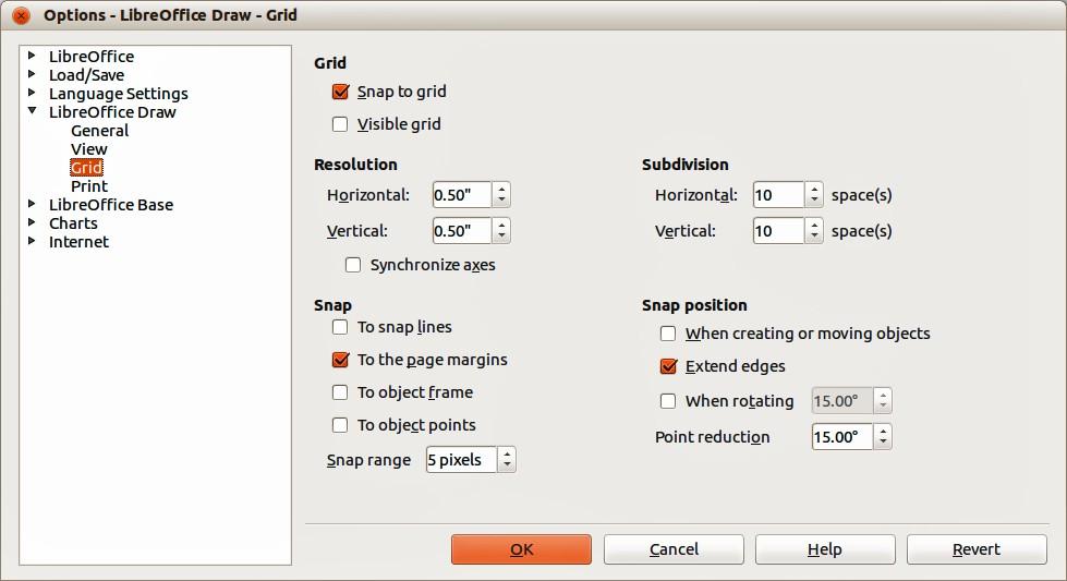 Displaying the grid To display the grid in Draw or to switch off the grid, go to View > Grid > Display Grid on the Menu bar or click on the Display Grid icon on the Options toolbar.