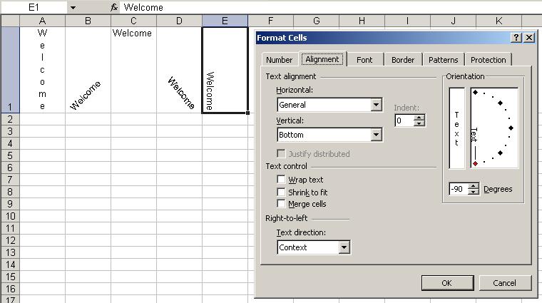 3.3 Aligning Data The Alignment tab in the Format Cells dialog box, positions text and numbers in cells.
