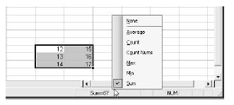 The status bar displays information about what s happening in your workspace. For example, most of the time, Excel displays the word Ready at the left end of the status bar.