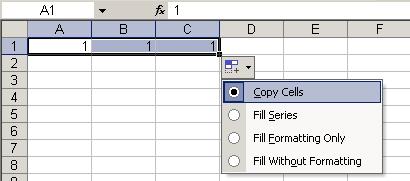 2 Filling and Creating Data Series Uses of the fill handle include quickly and easily filling cells and creating data series using the incredibly useful