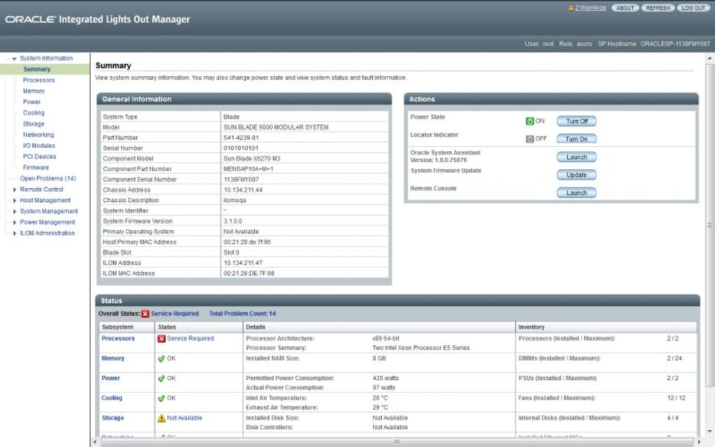 Oracle Integrated Lights Out Manager (ILOM) Overview Oracle Integrated Lights Out Manager (ILOM) Overview Oracle Integrated Lights Out Manager (ILOM) is embedded system management firmware that