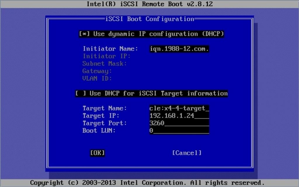 Modify iscsi Virtual Drive Properties in Legacy BIOS Boot Mode (BIOS) The iscsi Boot Configuration window appears. 9. Do the following: a.