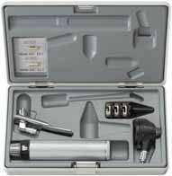 420 Set complete with K 100 Diagnostic Otoscope, 3 reusable specula, tongue- depressor and one spare bulb for each instrument in hard case with: ENT Diagnostic Sets 3.
