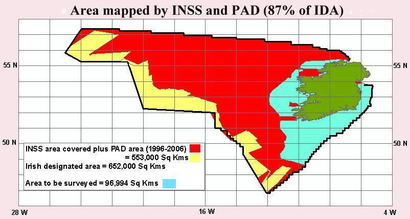 1. Context INSS 1999-2005 Area mapped by INSS and PAD Irish designated area = 652,000 Sq Kms INSS area coverage = 432,000 Sq Kms INSS plus PAD