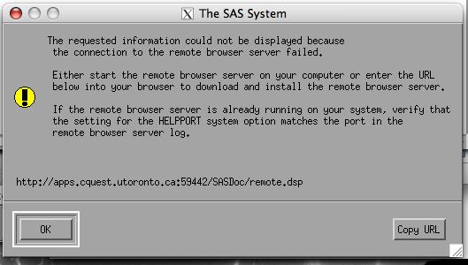 SAS Help on CQUEST a.k.a. What else can go wrong? The SAS help is not completely installed on CQUEST.