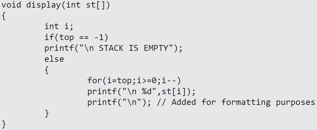 Implementation for Stack