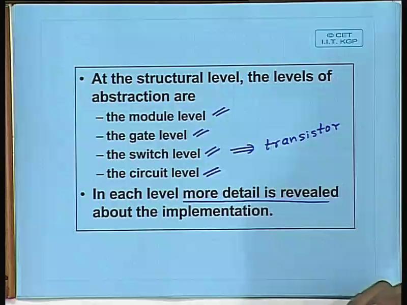 (Refer Slide Time: 32:30) So, just as I mentioned this structural representation you can you can represent it at the level of modules at a very high level. Modules can be very high level.