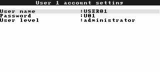 (5) Select a user access level out of Administrar, Engineer, Operar and Guest. If Guest was selected, file deletion is not permitted, although log-in the FTP server is permitted. 3.