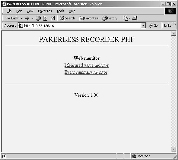 4.4 Web server operation Connect the web server the paperless recorder from the personal computer's browser, by performing operation in the sequence indicated below.