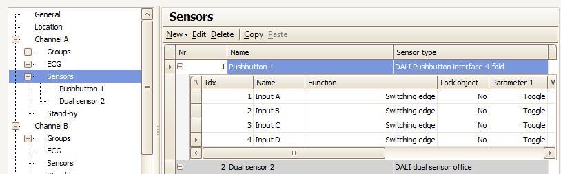 11.2.2 Parameters - Button input Channel A (B) Sensors Parameter No Sensor number Parameters Name This parameter assigns each sensor a name with a maximum of 14 characters.