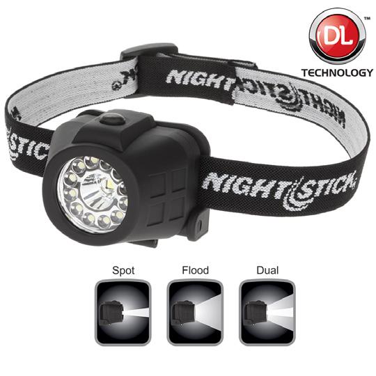 NIGHTSTICK Dual Light LED Headlamp Black Product Code: NSP-4604 Spotlight / Floodlight / Dual-Light CREE LED technology 50,000 + hours LED life Focused spotlight beam for distance illumination
