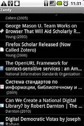 Zotero Mobile Apps Zandy is well on its way to being the first full-featured mobile Zotero application for Android devices.