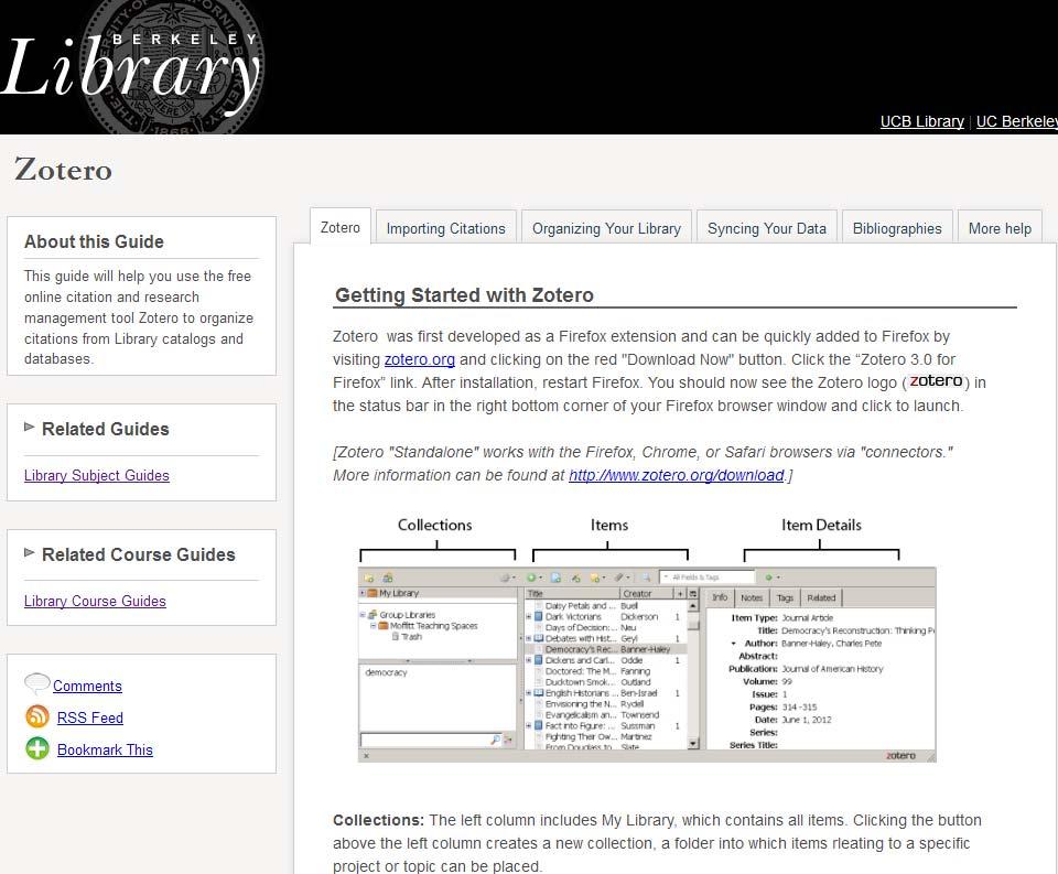 UC Berkeley Library Subject Guide http://www.