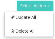 select all the extensions. After selecting the required extensions, click on the Select Action button. It will give a drop down with an option Update All.