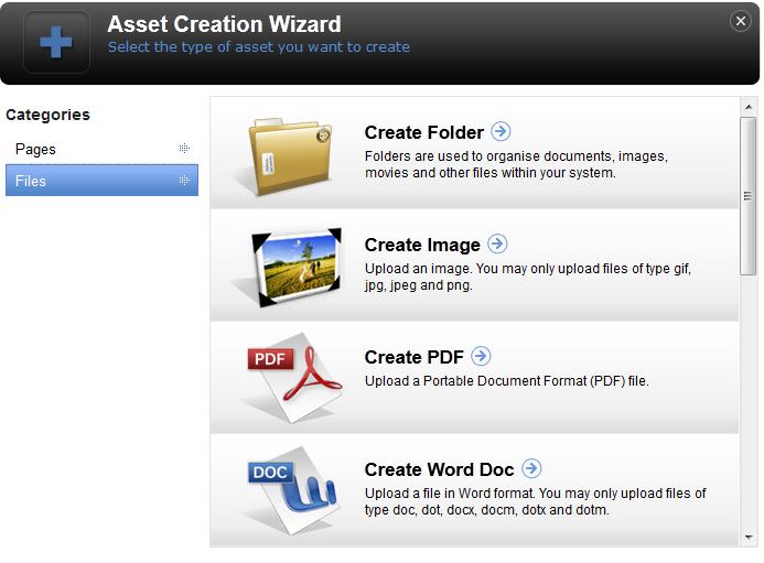 Part 2 Add an Image 1. On the EES Top Task bar select New. 2. The Asset Creation Wizard will appear. Select the Category Files, then select Create Image.. 3. The Create Image Wizard will open.