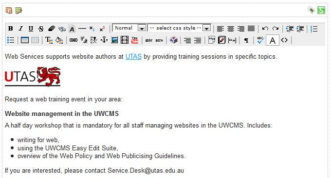 Finally expand the Images folder, right click on the UTAS Logo and select Use