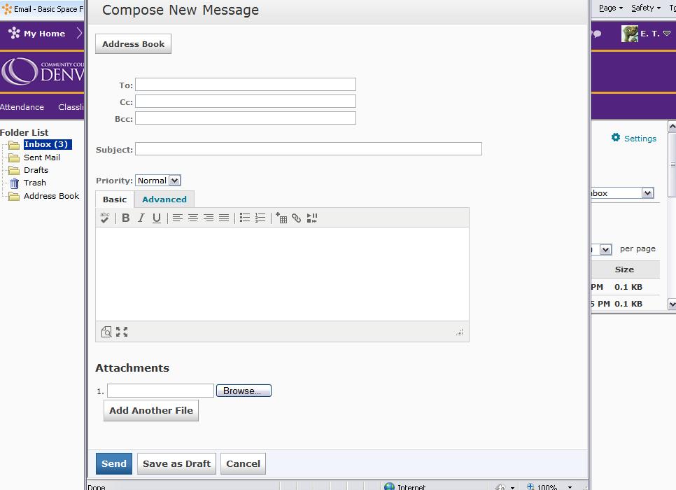 ** Sending an Email After clicking Compose, another window will appear where you can write your email. The Email tool in D2L is the best place to check any email that has come to you.