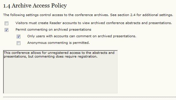 Figure 6: Archive Access Policy 1.