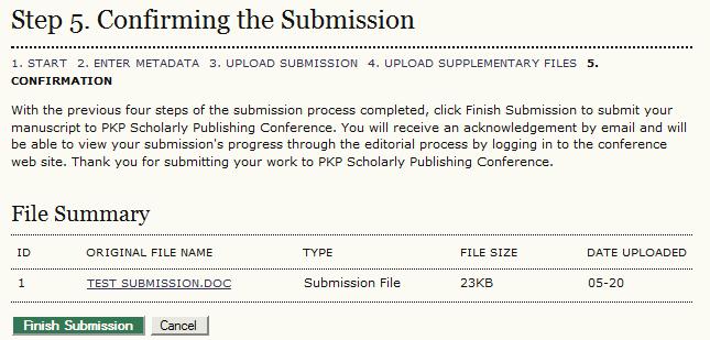 After the proposal has been successfully submitted, the author can log in again to see the status of their proposal. In the example below, the proposal is currently Awaiting Assignment.