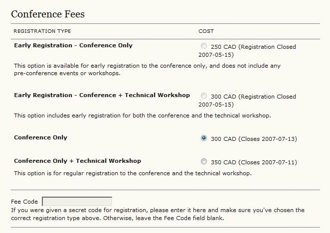 Registrants Anyone interested in registering to attend the conference will need to use the Registration link on the conference web site.