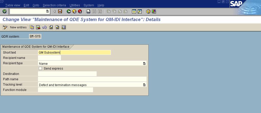 Define a Work Center In SAP QM-IDI interface the communication is activated at work center level and it s at this level that the QDR