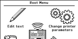 T200 Terminal User s Manual On the Root Menu screen, select button (see Fig. 6.15). The Printer control screen () appears on the terminal display.