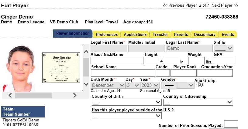Select the image of the birth certificate from your computer. Crop or reduce the image size if needed, once complete, click Upload Image.