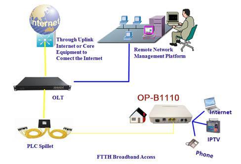 Network Construction Figure: OP-B1110 Application Diagram Ordering Information Product Name Product Model Descriptions GPON