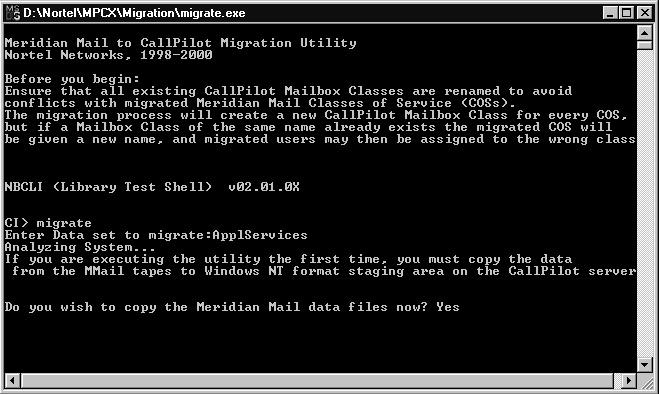 Migrating Meridian Mail data to CallPilot Standard 2.