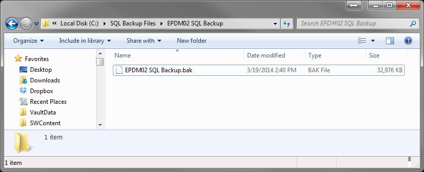 Final Steps If a backup of the database was made, it will need to be copied from the SQL server