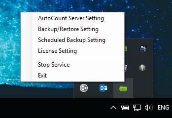 How to access AutoCount backup Below right on your desktop, there