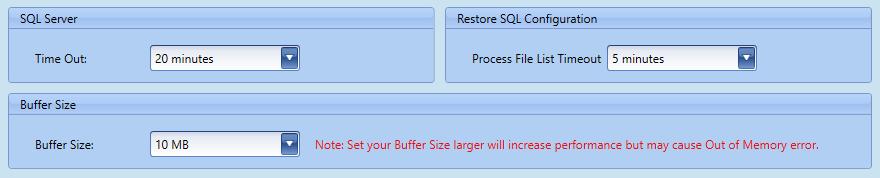 Backup/Restore Setting SQL Server timeout -Set to increase or decrease depend your database sizes