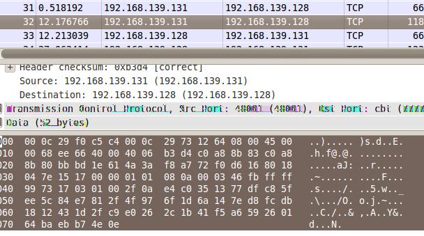 Wireshark Having captured all communications on Wireshark we can now have a look to see if we are able to read any of the messages that were passed.