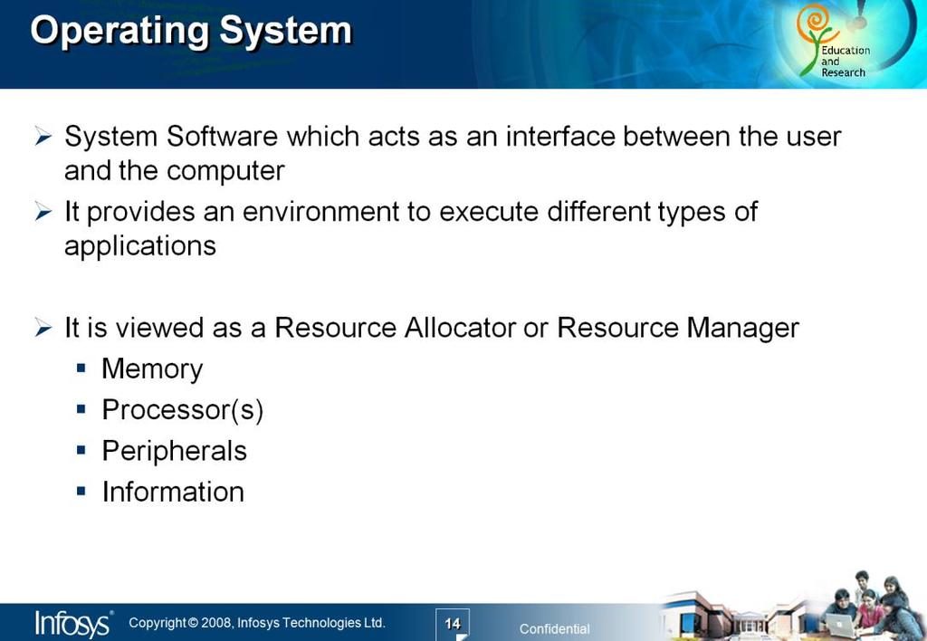 Operating System is a set of system programs which provides an environment to help the user to execute the programs.