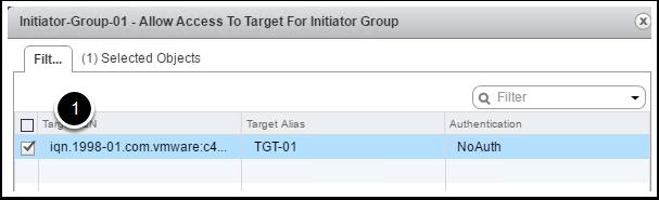 2. Select Configure tab 3. Select vsan -> iscsi Initiator Groups 4.