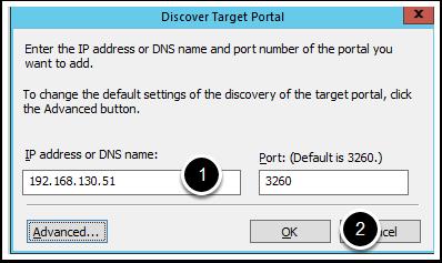 51 ) Connect Host to iscsi Target Open the iscsi initiator application that is located on the
