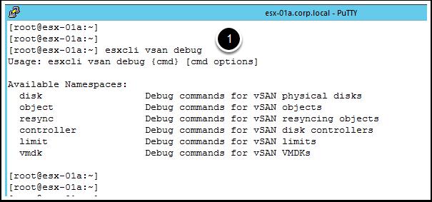 esxcli vsan debug command A new esxcli command to assist with troubleshooting