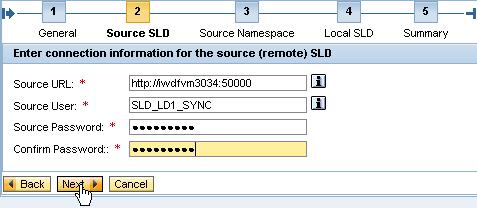 sync user available on the remote SLD: - Enter Remote