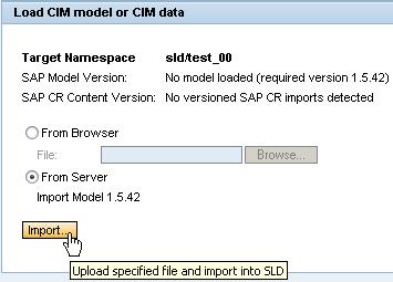. To prepare the new namespace, for use you must import CIM data first: - On SLD