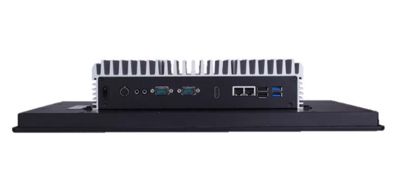 I/O No Function 1 Power Switch (ATX) 2 Power Input connector 3 Audio Line out 4 Audio MIC in 5 COM1/2 (RS 232/422/485) 6 HDMI output 7 Dual Giga Ethernet 8