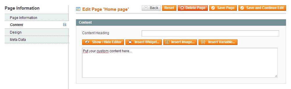home page, go to CMS > Pages, select the page, select one of the options in the Layout field and click Save Page button 1.2.