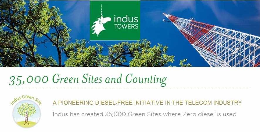 Example: Off-Grid Base Station and a Green Energy Solution Launched in Aug 2011, the Indus Towers Green Sites Project flagged off with 6 major