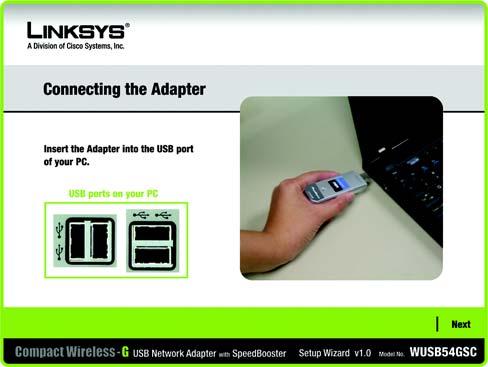 3. The necessary files will be installed onto your PC. Figure 2-3: Installing files 4. The Setup Wizard will now prompt you to connect the Adapter to your PC s USB port.