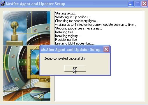 Your machine will now show this install window indicating the agent