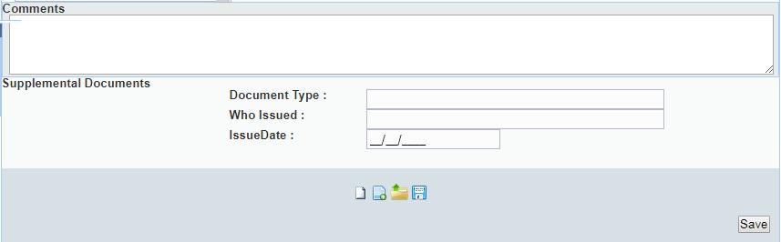 Add any supporting documentation at this time by completing the fields in the Supplemental Documents section located at the bottom of the screen and then