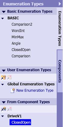 Parameter of a component type Figure 6 2: The Enumeration Type tak card Thi tak card i divided into three palette: Baic enumeration type Thi palette how the enumeration type that are ued in the