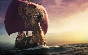 The Dawn Treader is on a sea journey to rescue