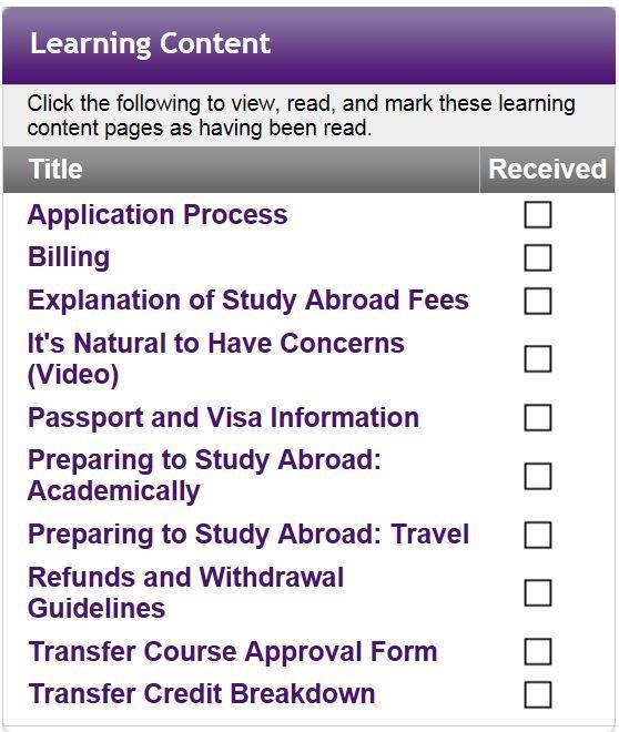 STEP 7A: VERIFY THE PROGRAM AND TERM/YEAR you chose are correct. STEP 7B: COMPLETE YOUR APPLICATION: LEARNING CONTENT i.